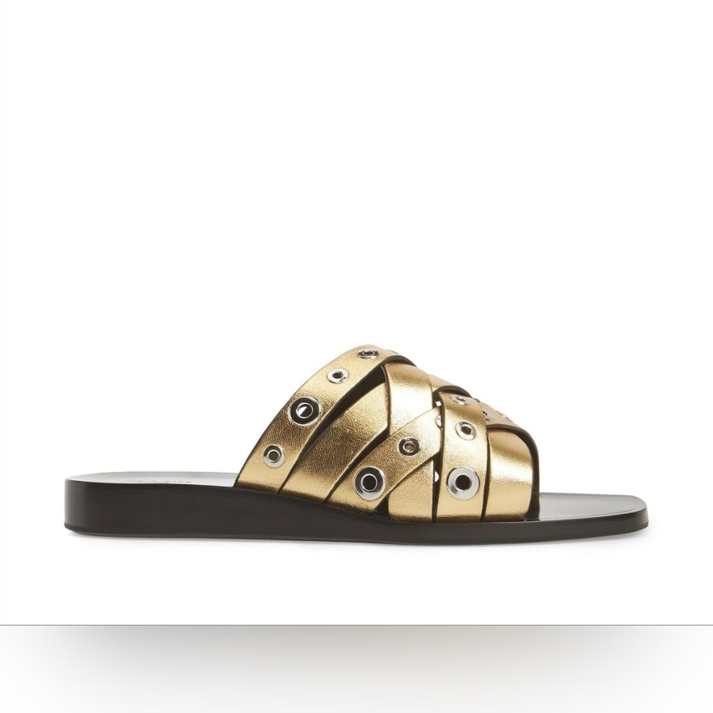 Rag & Bone Womens Hartley Gold Slide Sandals - Picture 5 of 7
